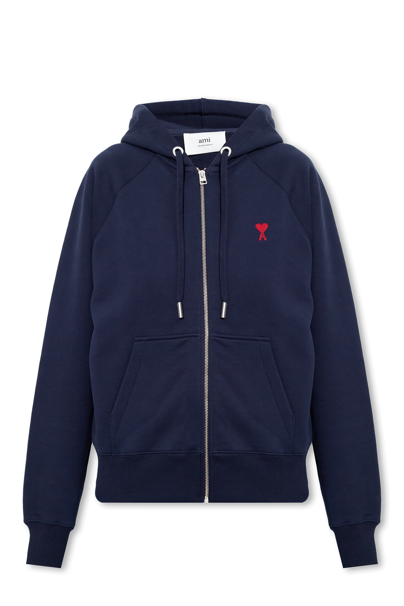 Navy blue Zip - up hoodie fairisle Ami Alexandre Mattiussi